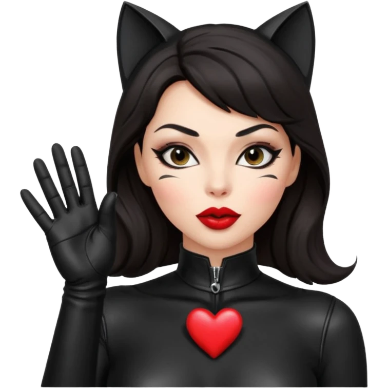 Catwoman manda besos corazon emoji