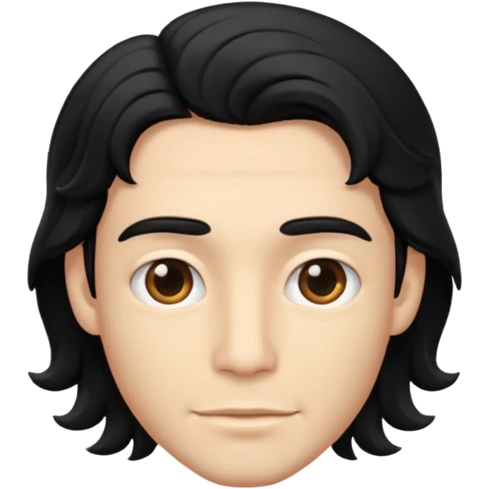 back view of a male with wavy middle-long black hair emoji
