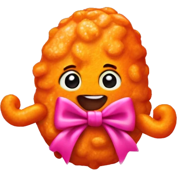 hot Cheeto with pink bow emoji