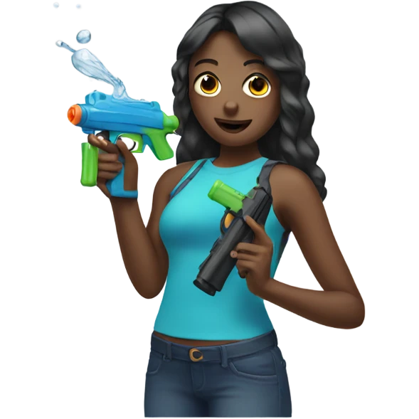 Naomi with a water gun emoji