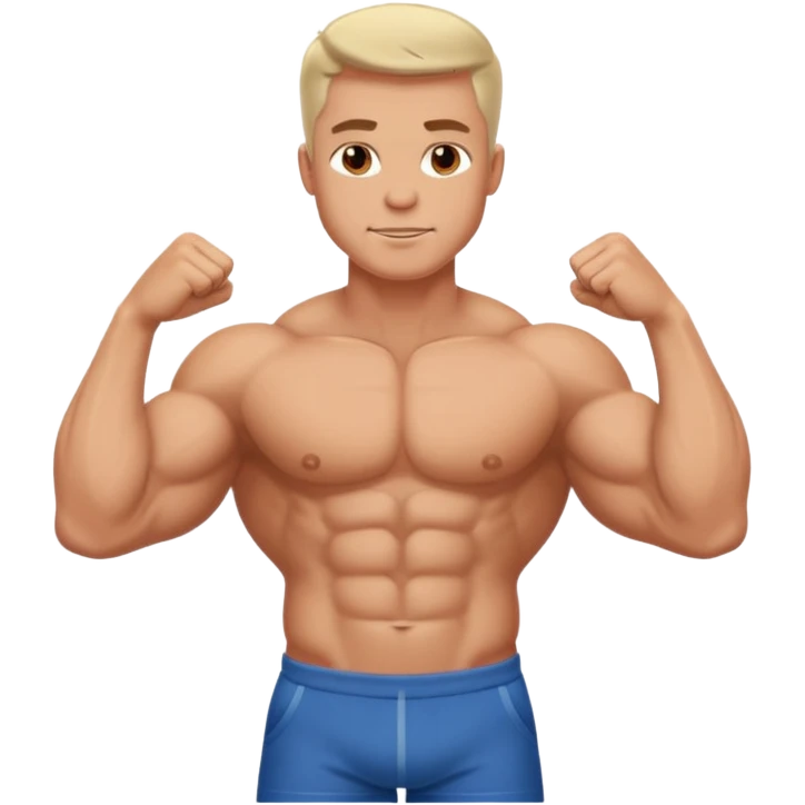 a white muscle man posing emoji