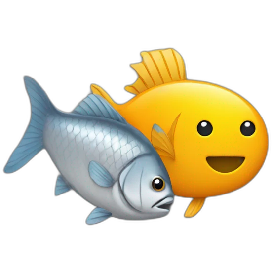 coin with fish and 1 gray color emoji