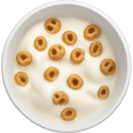 Cereals with milk in a bowl emoji