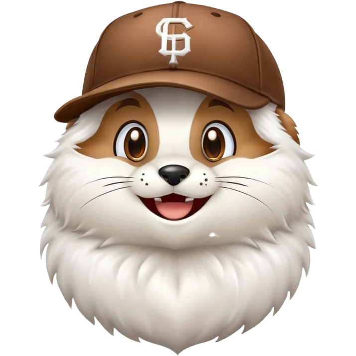 baseball mascot character with a baseball cap, smiling face, baseball team mascot emoji