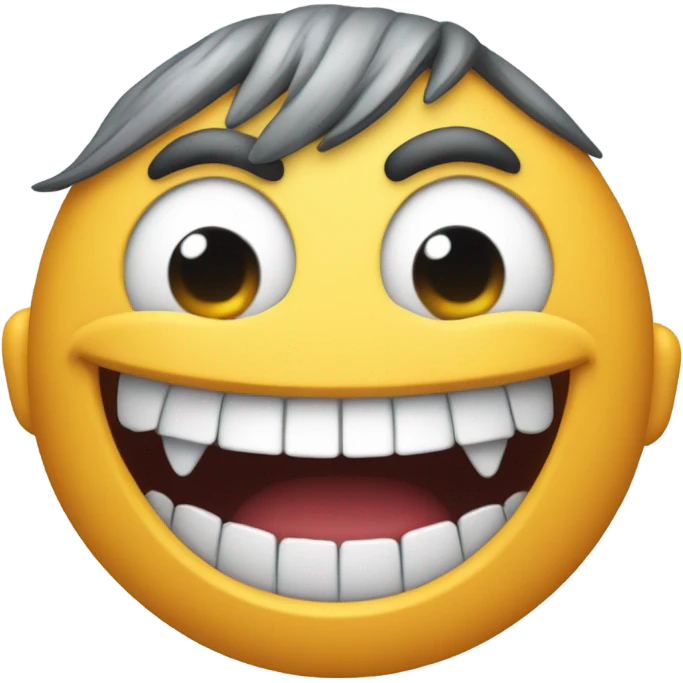 Creepy smiling emoji with too many teeth emoji