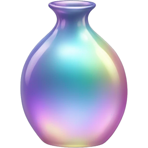 Sparkly glossy Pastel iridescent glass vase emoji