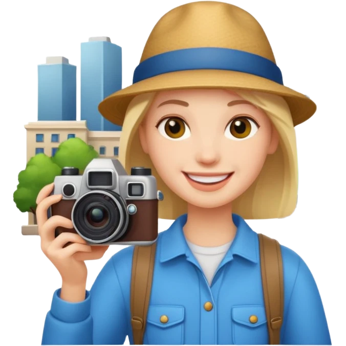 city tourist with camera emoji