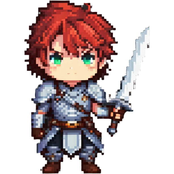 chibi hero protagonist character with sword emoji