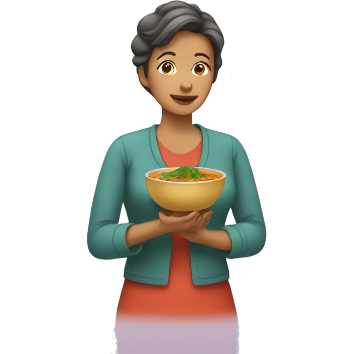 Mom putting sambar  emoji