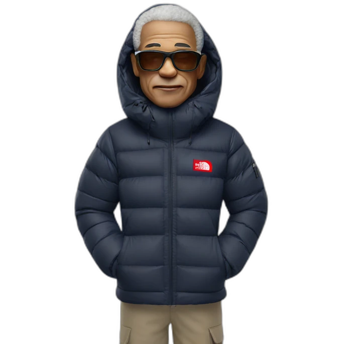60 years old french with supreme x north face outfit emoji