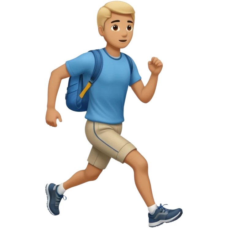 man running to the right, full body, walking clothes emoji
