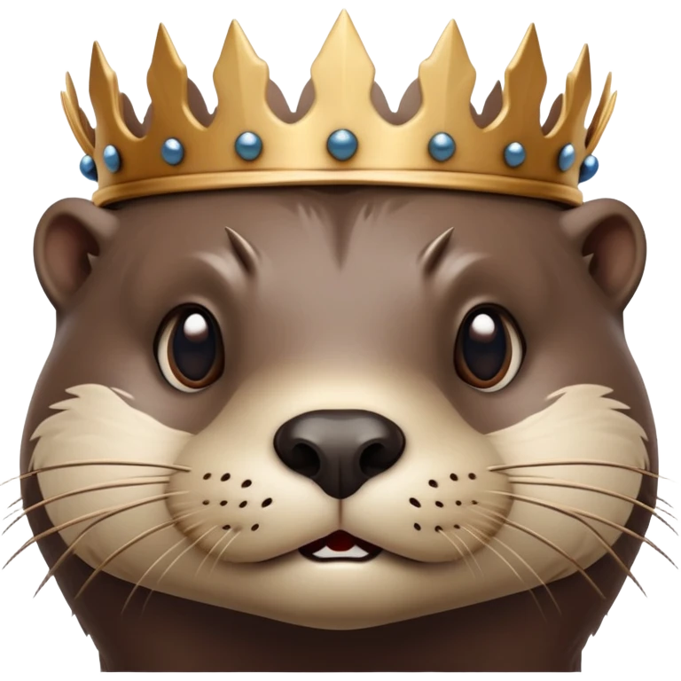 portrait of confused otter face with simple wooden thorny bramble crown, no leaves, no metal, just thorns emoji