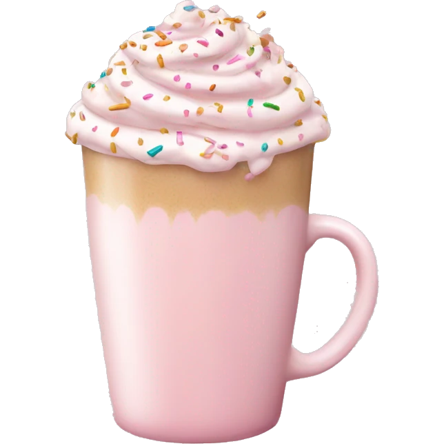 Light pink latte with sprinkles tied with a bow emoji