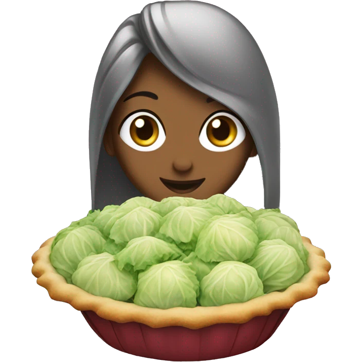 Amal pie with Cabbage emoji
