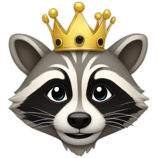 A racoon with crown emoji