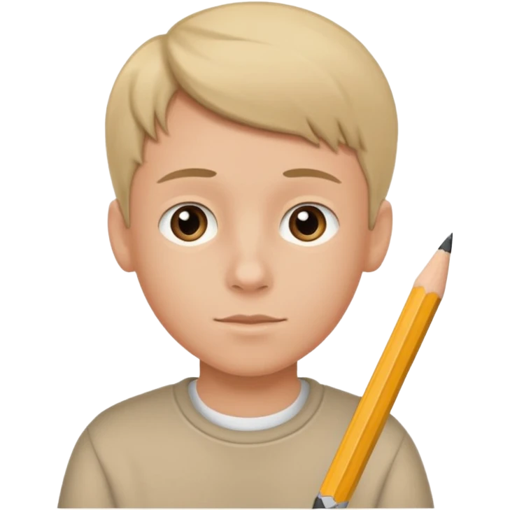 boy writing emoji