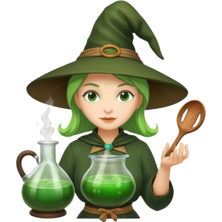 green witch cooking potion emoji