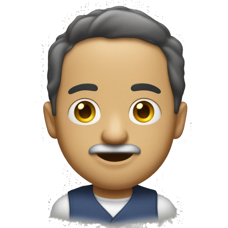 UN EMOJI REDONDO CON OJOS PUESTO UN CHALECO Y CON UN SILVATO EN LA BOCA emoji