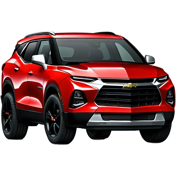Red 2020 Chevrolet Blazer black wheels cartoon emoji