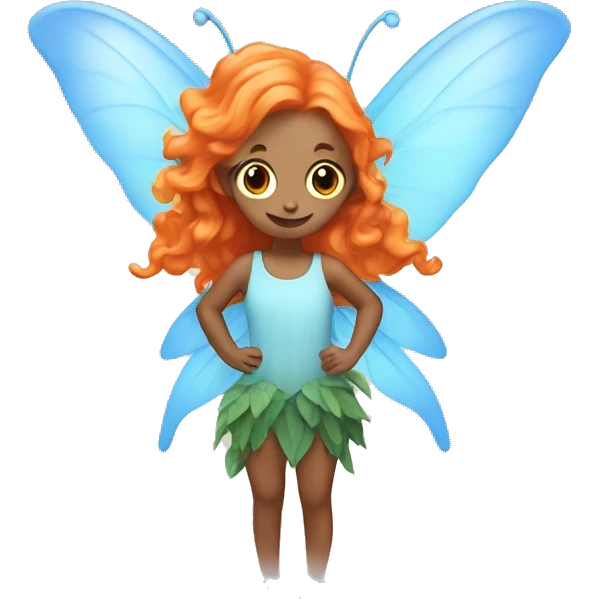 Fairy with Orange hair and light blue seres emoji
