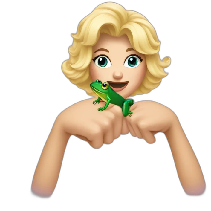 Dolly Parton fist fighting a frog emoji
