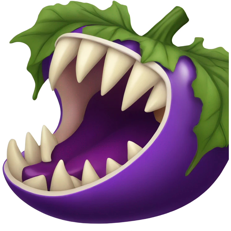 A big mouth eating eggplant emoji