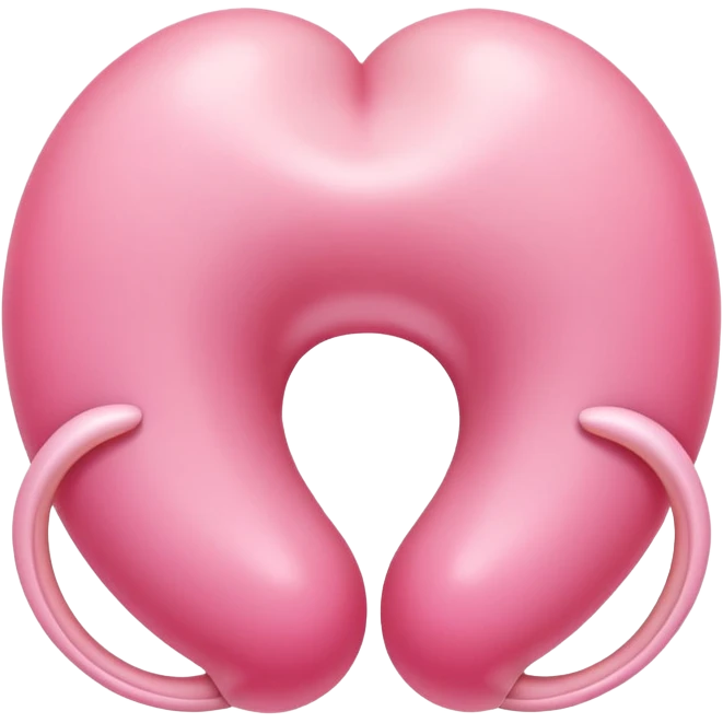 3D digital emoji-style illustration of a symbolic endometrium, featuring a smooth pastel pink circular shape with three concentric layers in varying shades of pink, soft lighting, Apple-style realistic shine, and a transparent background. that resemble a uterus emoji