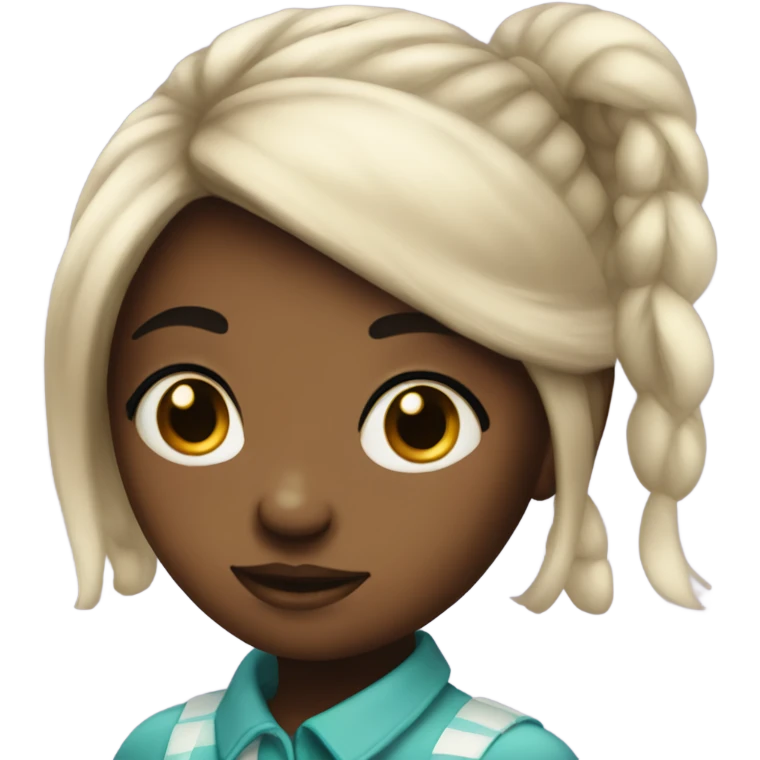 Girl with birthmark on check and 2B type hair emoji