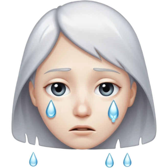 serious silver moon crying emoji
