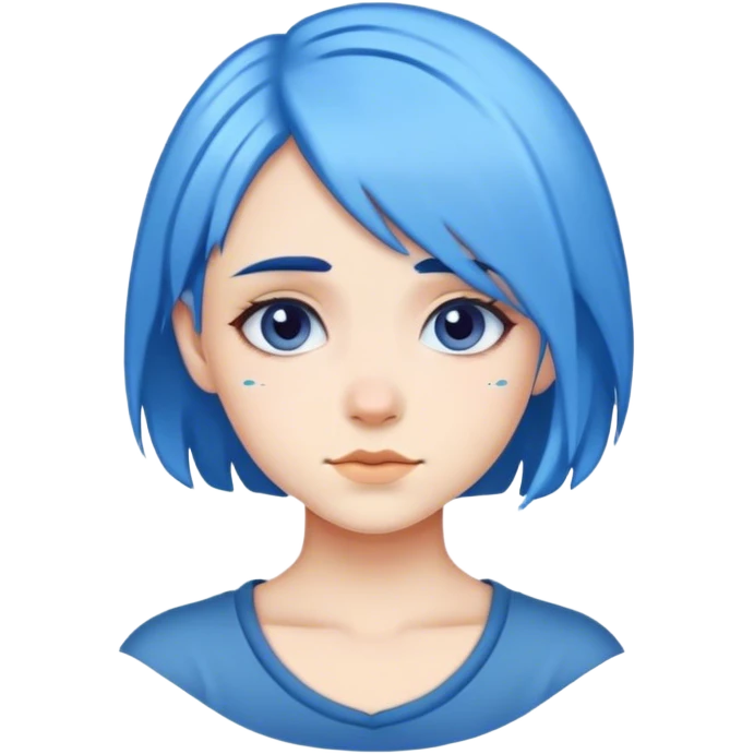 Girl with blue hair emoji