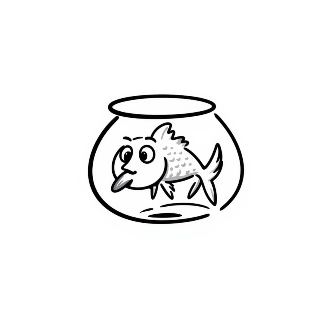 goldfish making a derpy face with tongue sticking out emoji