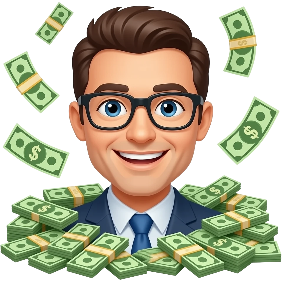 smiling emoji spreading money emoji