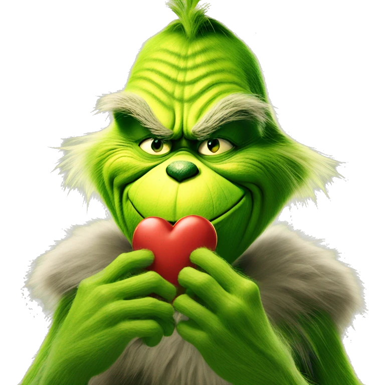 The grinch making a heart with his hands emoji