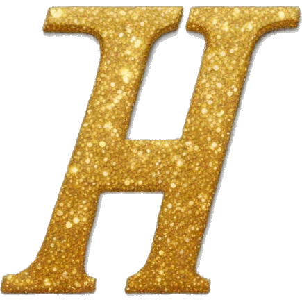 Glitter letter H emoji
