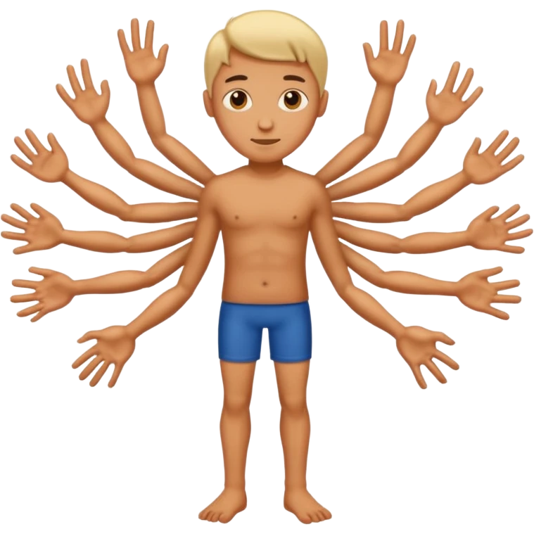 Human with 8 arms and legs emoji