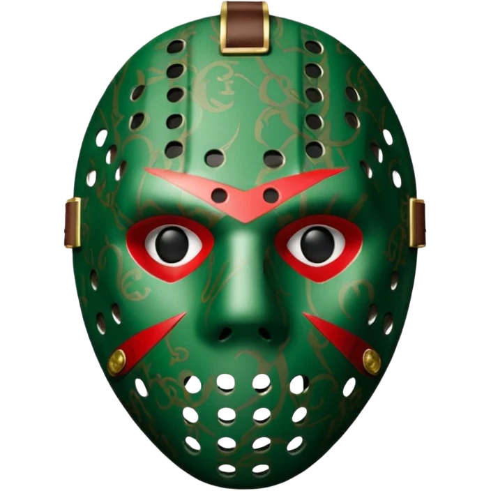 сделай маску джейсона вурхиза сделай ее цветом бренда гучи и добавь монограмму emoji