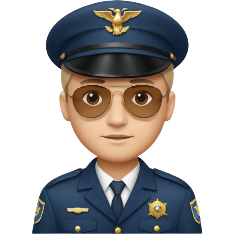 Officer with peaked cap + aviator sunglasses emoji