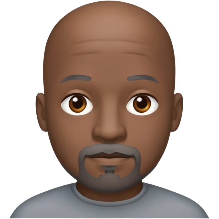 Black man bald head gray goatee no mustache  emoji