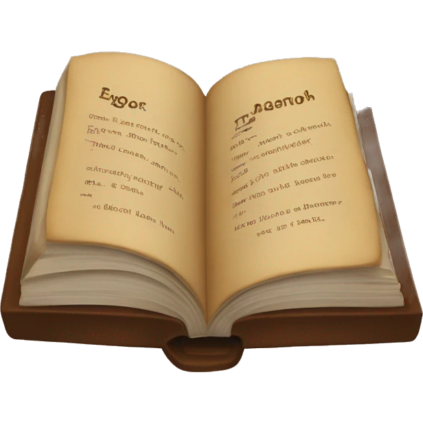 brown book with the title “english reader” emoji