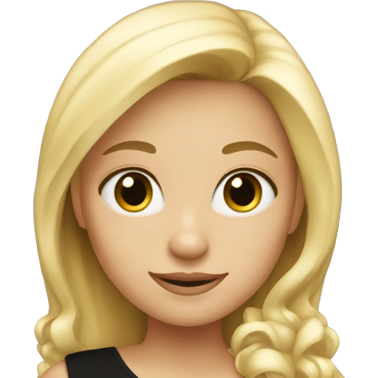 A blond girl in a black dress  emoji