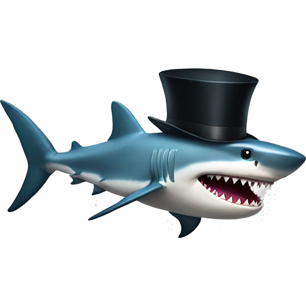 Shark with a tophat emoji