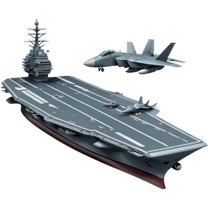 an aircraft carrier with fighter jets emoji