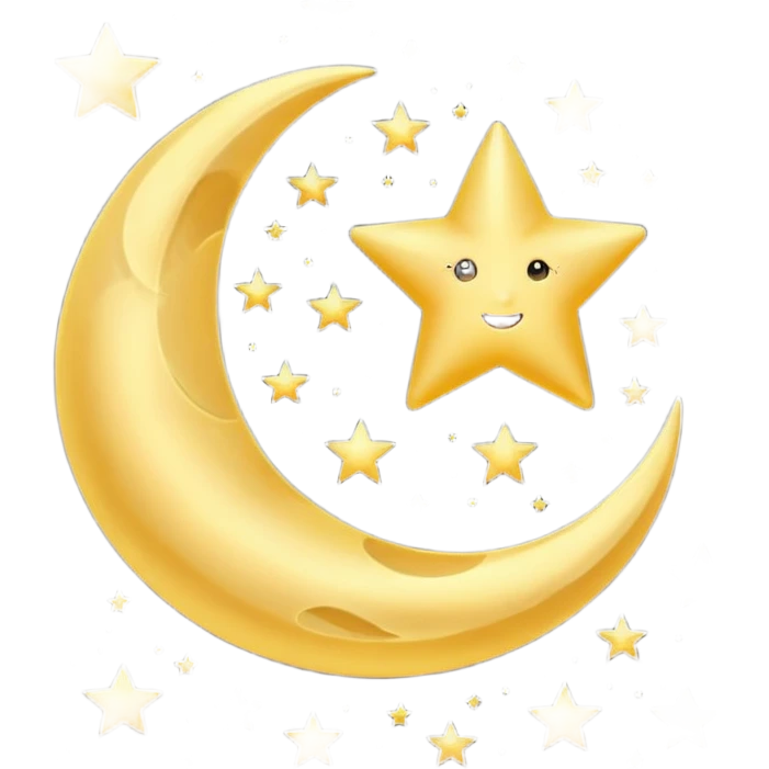 crescent moon with star around it  emoji
