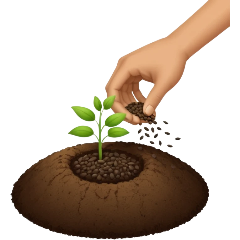 es werden saamen von einer hand in die erde getan emoji