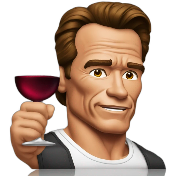 Arnold Schwarzenegger with wine emoji