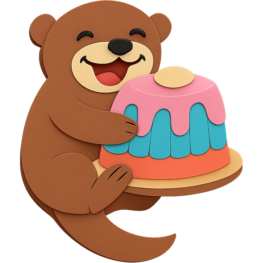 Remove the layer reflection from the body of the otter, keep all other design elements unchanged emoji