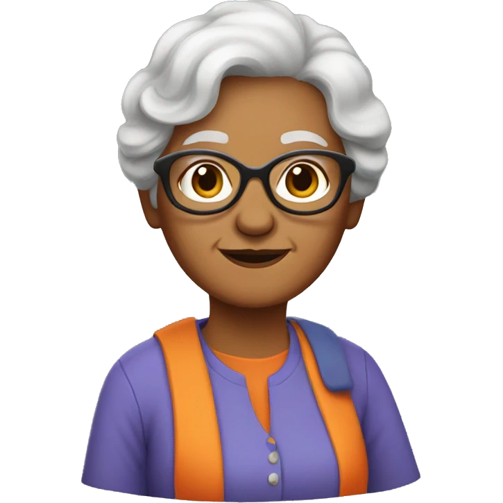 grandma in orange clothes
 emoji