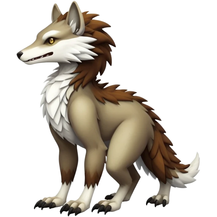 Sergal-Vernid-hyrid-animal-creature, full body emoji