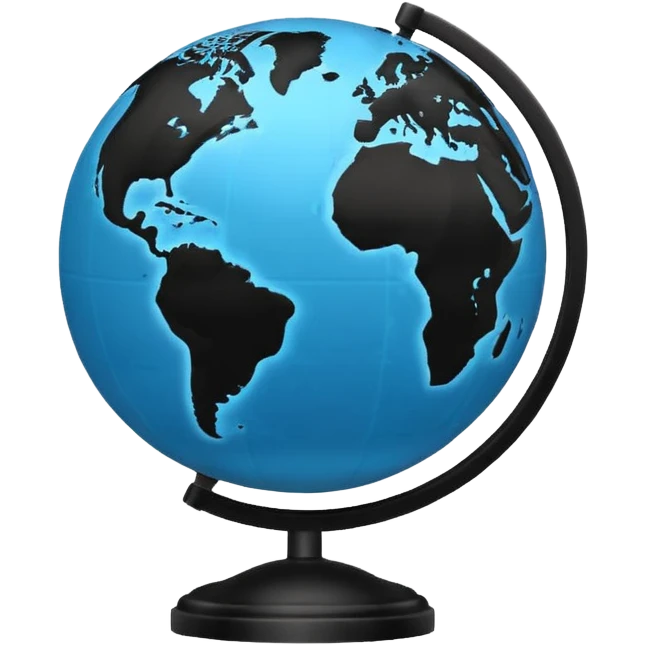 Silhouette of a  globe emoji