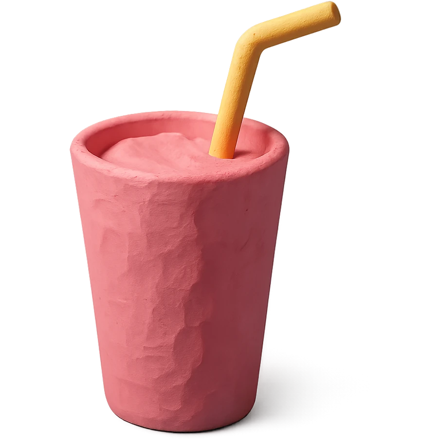 pink beverage with a straw emoji